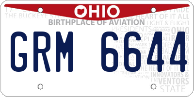 OH license plate GRM6644