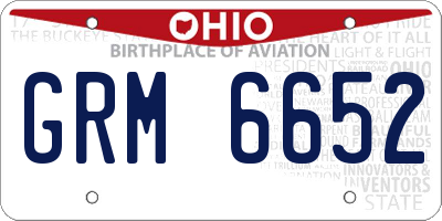 OH license plate GRM6652