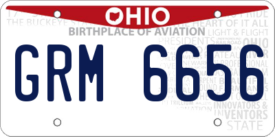 OH license plate GRM6656