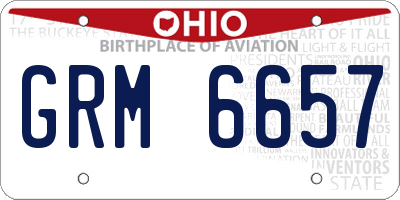 OH license plate GRM6657