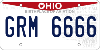 OH license plate GRM6666