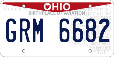 OH license plate GRM6682