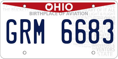 OH license plate GRM6683