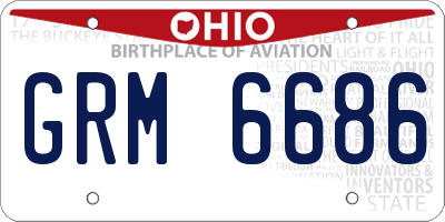 OH license plate GRM6686