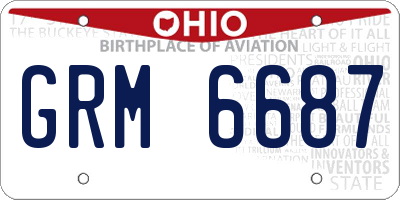 OH license plate GRM6687