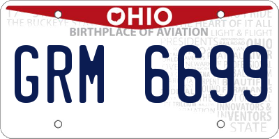 OH license plate GRM6699