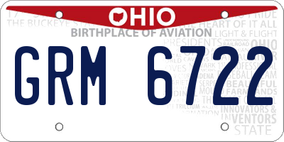 OH license plate GRM6722