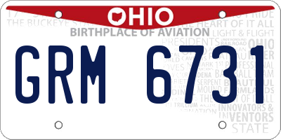 OH license plate GRM6731