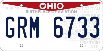 OH license plate GRM6733
