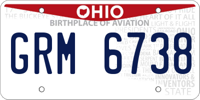 OH license plate GRM6738