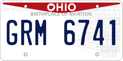 OH license plate GRM6741