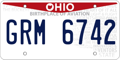 OH license plate GRM6742