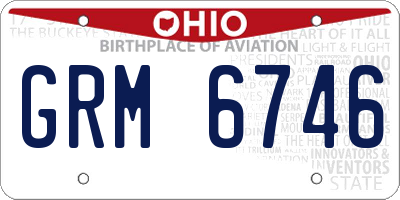 OH license plate GRM6746