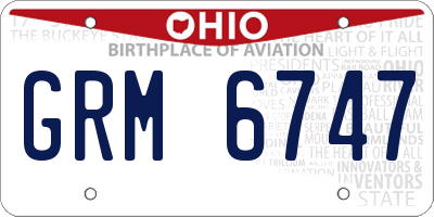 OH license plate GRM6747