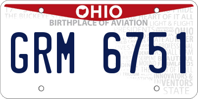 OH license plate GRM6751