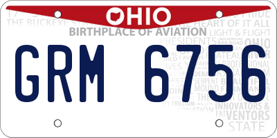 OH license plate GRM6756