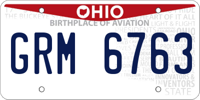 OH license plate GRM6763