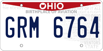 OH license plate GRM6764