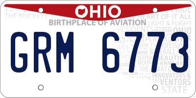 OH license plate GRM6773