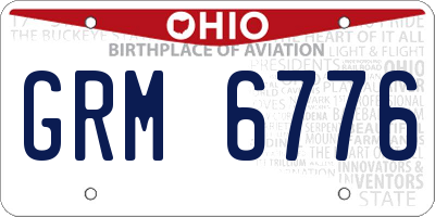 OH license plate GRM6776