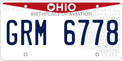 OH license plate GRM6778