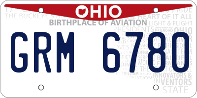 OH license plate GRM6780