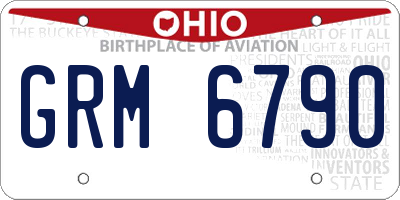 OH license plate GRM6790