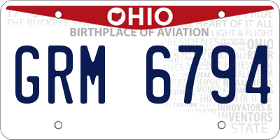 OH license plate GRM6794