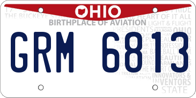 OH license plate GRM6813