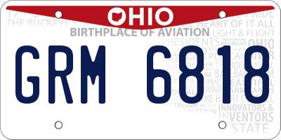 OH license plate GRM6818