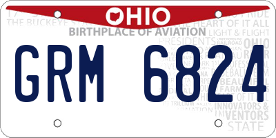 OH license plate GRM6824
