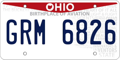 OH license plate GRM6826