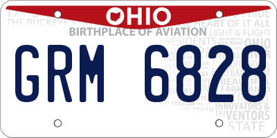 OH license plate GRM6828