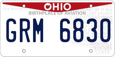 OH license plate GRM6830