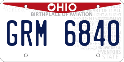 OH license plate GRM6840