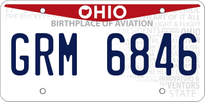OH license plate GRM6846