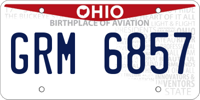 OH license plate GRM6857