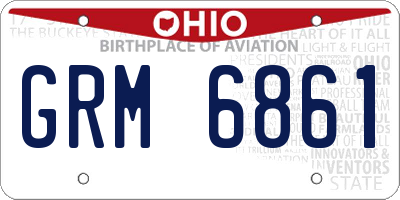 OH license plate GRM6861
