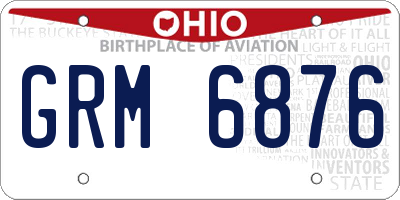 OH license plate GRM6876
