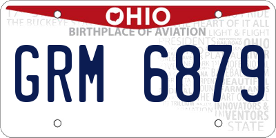 OH license plate GRM6879