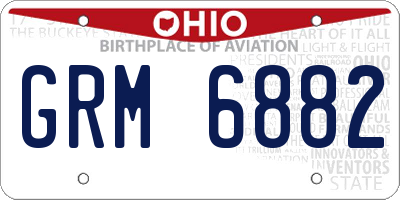OH license plate GRM6882
