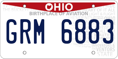 OH license plate GRM6883