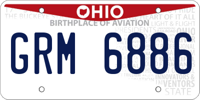 OH license plate GRM6886