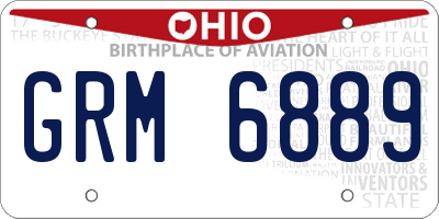 OH license plate GRM6889