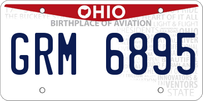 OH license plate GRM6895