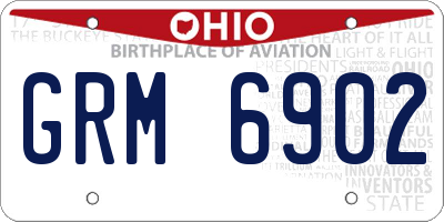 OH license plate GRM6902