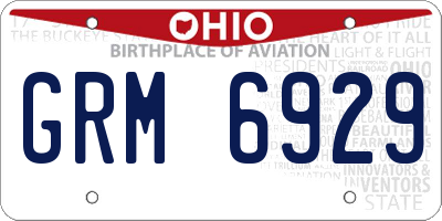 OH license plate GRM6929