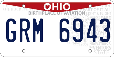 OH license plate GRM6943