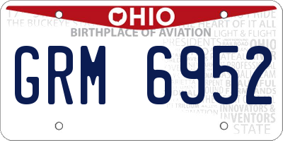 OH license plate GRM6952