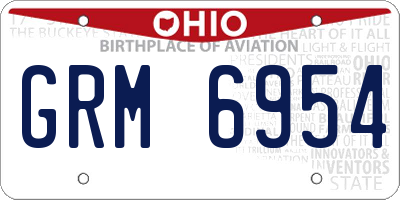 OH license plate GRM6954